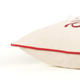 Ivory Red Cheeky Santa Sentiment Throw Pillow - Homeroots - Flyclothing LLC