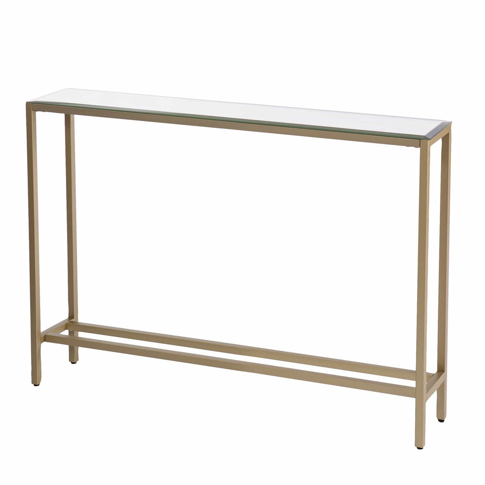 36" Silver and Gold Mirrored Glass Console Table - Homeroots - Flyclothing LLC