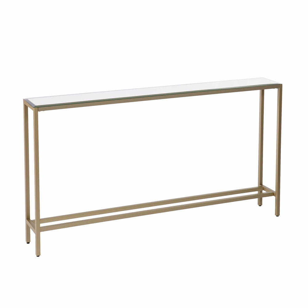56" Silver and Gold Mirrored Glass Console Table - Homeroots - Flyclothing LLC