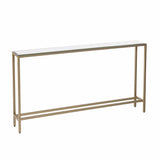 56" Silver and Gold Mirrored Glass Console Table - Homeroots - Flyclothing LLC