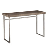 46" Gray Brown and Silver Distressed Sled Console Table - Homeroots - Flyclothing LLC
