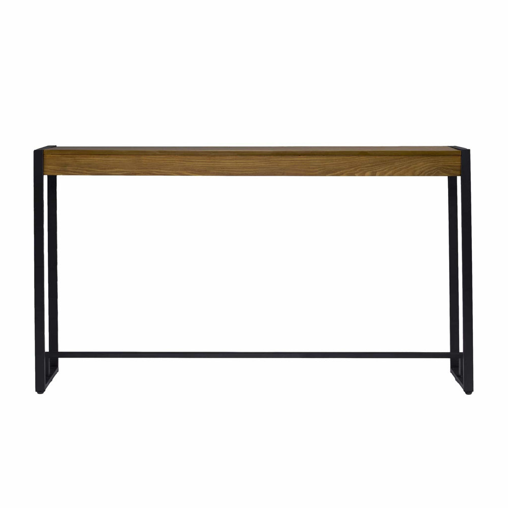 54" Gray Brown and Black Distressed Sled Console Table - Homeroots - Flyclothing LLC