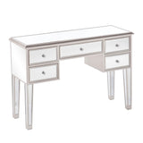 43" Silver Mirrored Glass Console Table And Drawers - Homeroots - Flyclothing LLC