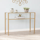 43" Clear and Gold Glass Console Table With Shelves - Homeroots - Flyclothing LLC