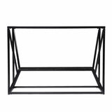 42" Black Glass Frame Console Table With Shelves - Homeroots - Flyclothing LLC