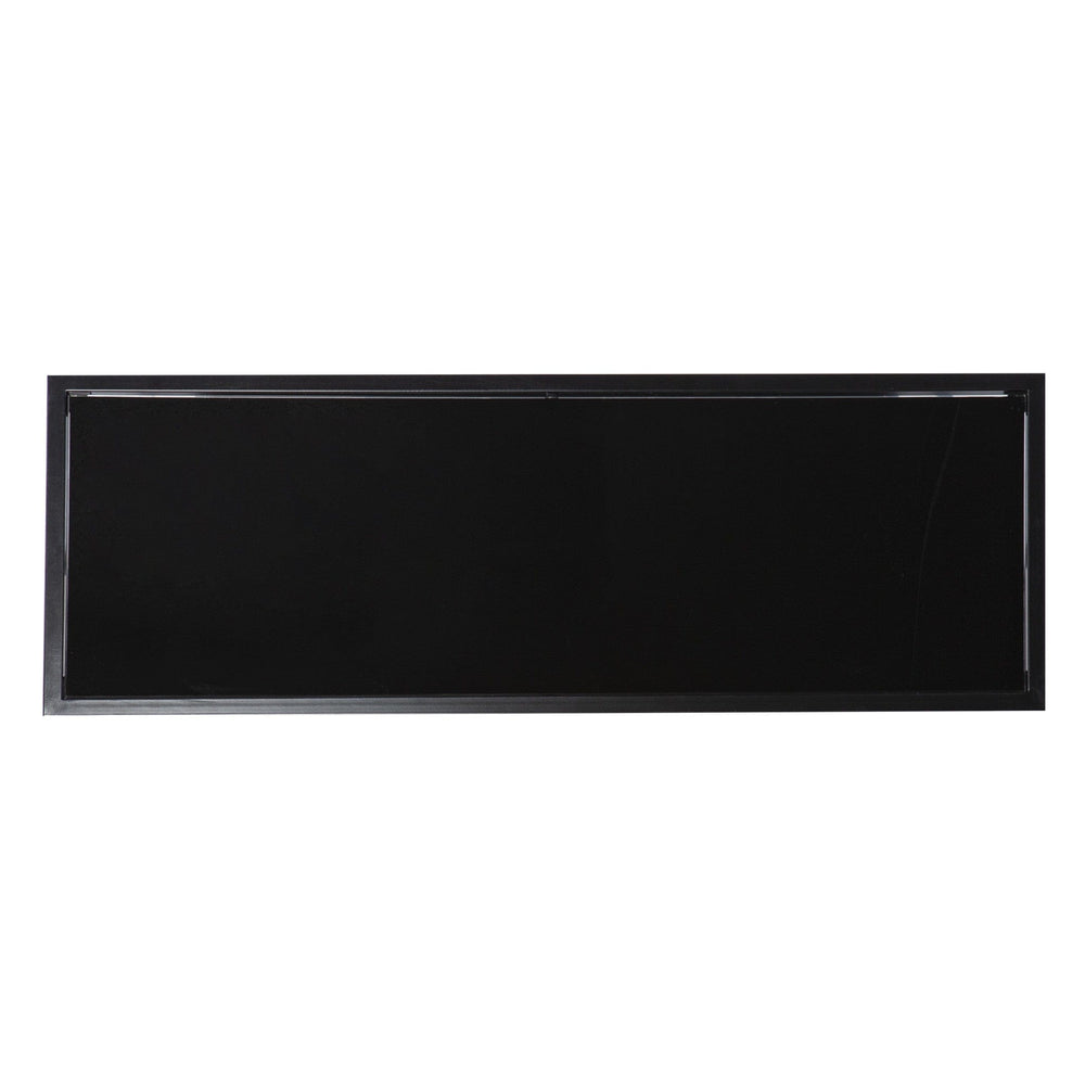 42" Black Glass Frame Console Table With Shelves - Homeroots - Flyclothing LLC
