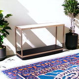 48" Clear and Champagne Glass Floor Shelf Console Table With Shelves - Homeroots - Flyclothing LLC