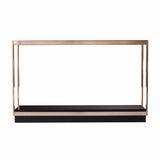 48" Clear and Champagne Glass Floor Shelf Console Table With Shelves - Homeroots - Flyclothing LLC