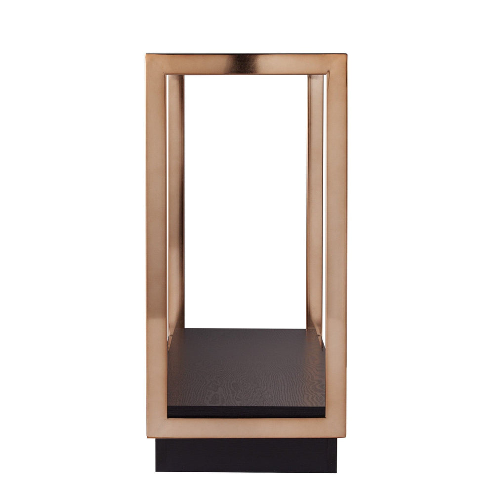 48" Clear and Champagne Glass Floor Shelf Console Table With Shelves - Homeroots - Flyclothing LLC