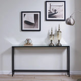 56" Silver and Gunmetal Mirrored Glass Console Table - Homeroots - Flyclothing LLC