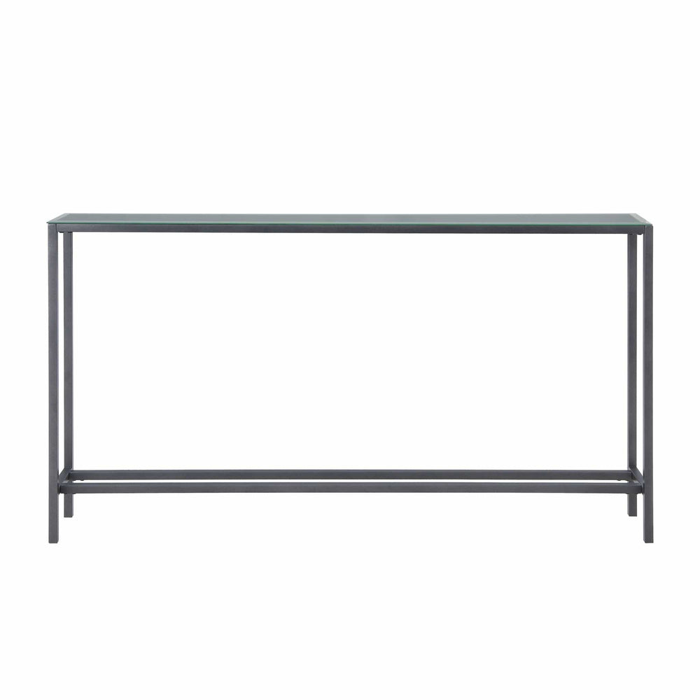 56" Silver and Gunmetal Mirrored Glass Console Table - Homeroots - Flyclothing LLC