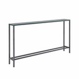 56" Silver and Gunmetal Mirrored Glass Console Table - Homeroots - Flyclothing LLC