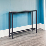 36" Black and Gunmetal Mirrored Glass Console Table - Homeroots - Flyclothing LLC