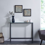 36" Black and Gunmetal Mirrored Glass Console Table - Homeroots - Flyclothing LLC