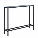 36" Black and Gunmetal Mirrored Glass Console Table - Homeroots - Flyclothing LLC