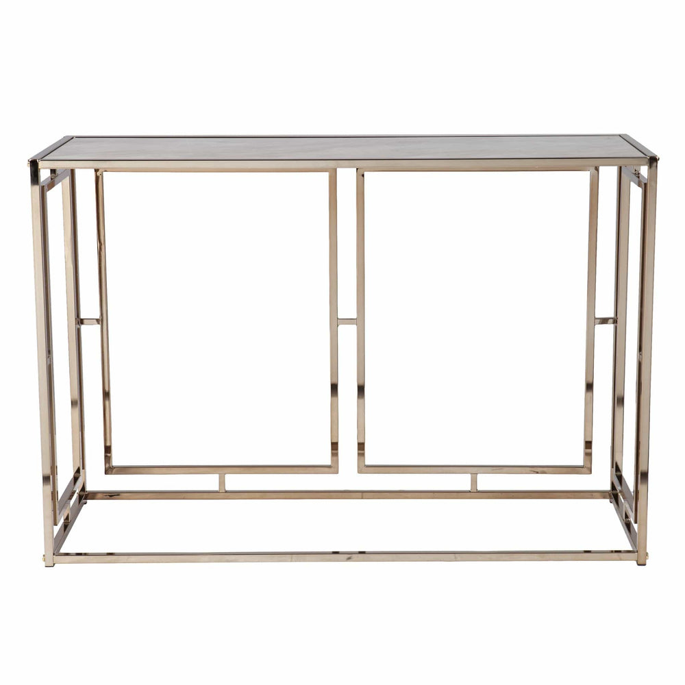 44" Champagne and Gold Faux Marble Frame Console Table - Homeroots - Flyclothing LLC