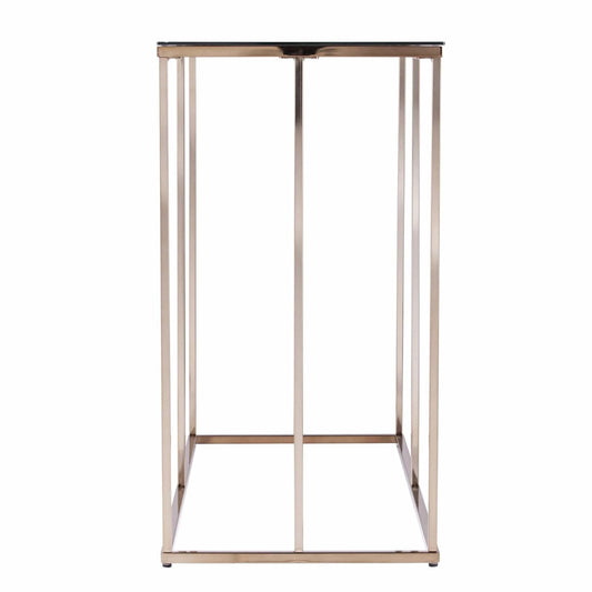 42" Clear and Gold Glass Frame Console Table - Homeroots