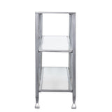 49" Clear and Silver Glass Distressed Frame Console Table With Shelves - Homeroots - Flyclothing LLC