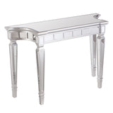 45" Silver Mirrored Glass Free Form Console Table - Homeroots - Flyclothing LLC