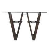 46" Clear and Gray Brown Glass Abstract Console Table - Homeroots - Flyclothing LLC