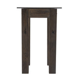 46" Clear and Gray Brown Glass Abstract Console Table - Homeroots - Flyclothing LLC