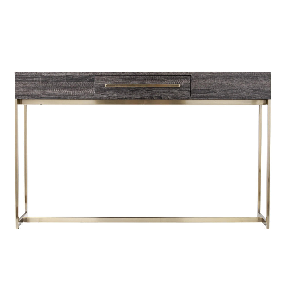 48" Gray and Gold Frame Console Table And Drawers - Homeroots - Flyclothing LLC