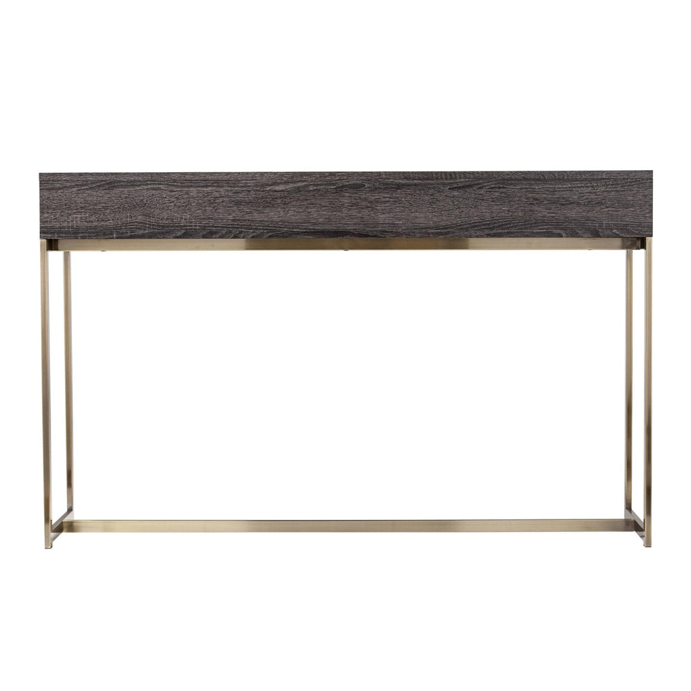 48" Gray and Gold Frame Console Table And Drawers - Homeroots - Flyclothing LLC