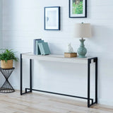 54" White and Black Distressed Sled Console Table - Homeroots - Flyclothing LLC