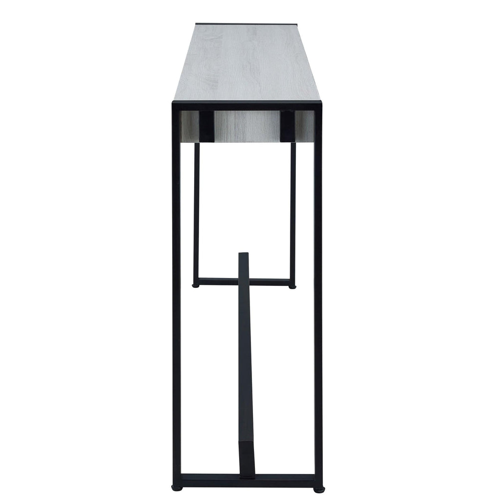 54" White and Black Distressed Sled Console Table - Homeroots - Flyclothing LLC
