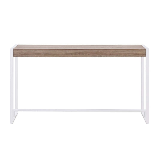 54" Gray Brown and White Sled Console Table - Homeroots