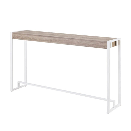 54" Gray Brown and White Sled Console Table - Homeroots