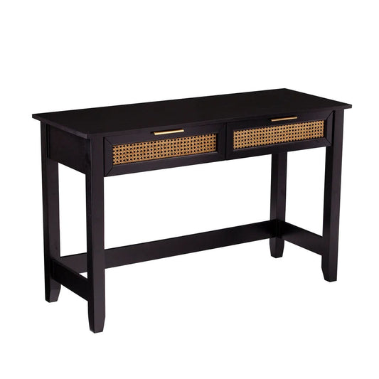 48" Black Console Table And Drawers - Homeroots