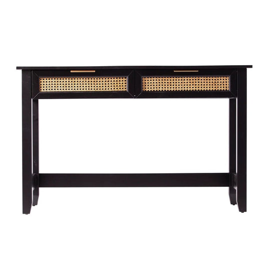 48" Black Console Table And Drawers - Homeroots