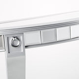 46" Silver Mirrored Glass Half Circle Console Table With Storage - Homeroots - Flyclothing LLC
