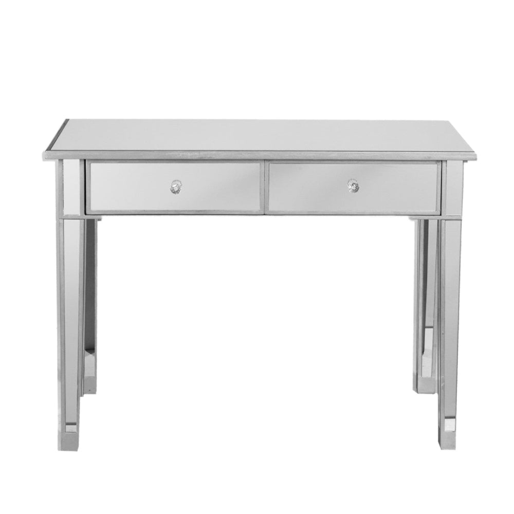 40" Silver Mirrored Glass Console Table And Drawers - Homeroots - Flyclothing LLC