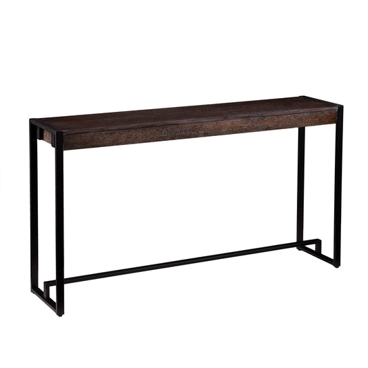 54" Brown and Black Sled Console Table - Homeroots
