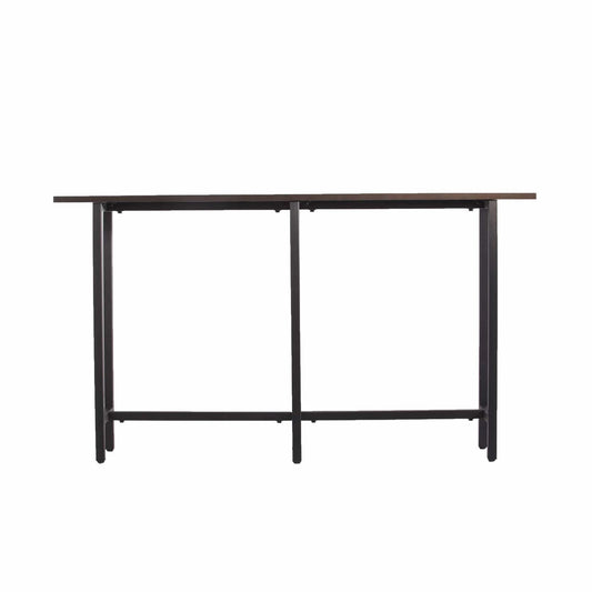 54" Espresso and Black Frame Console Table - Homeroots