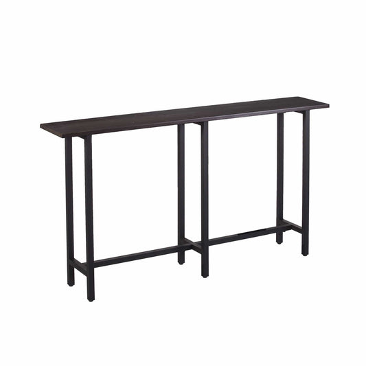 54" Espresso and Black Frame Console Table - Homeroots