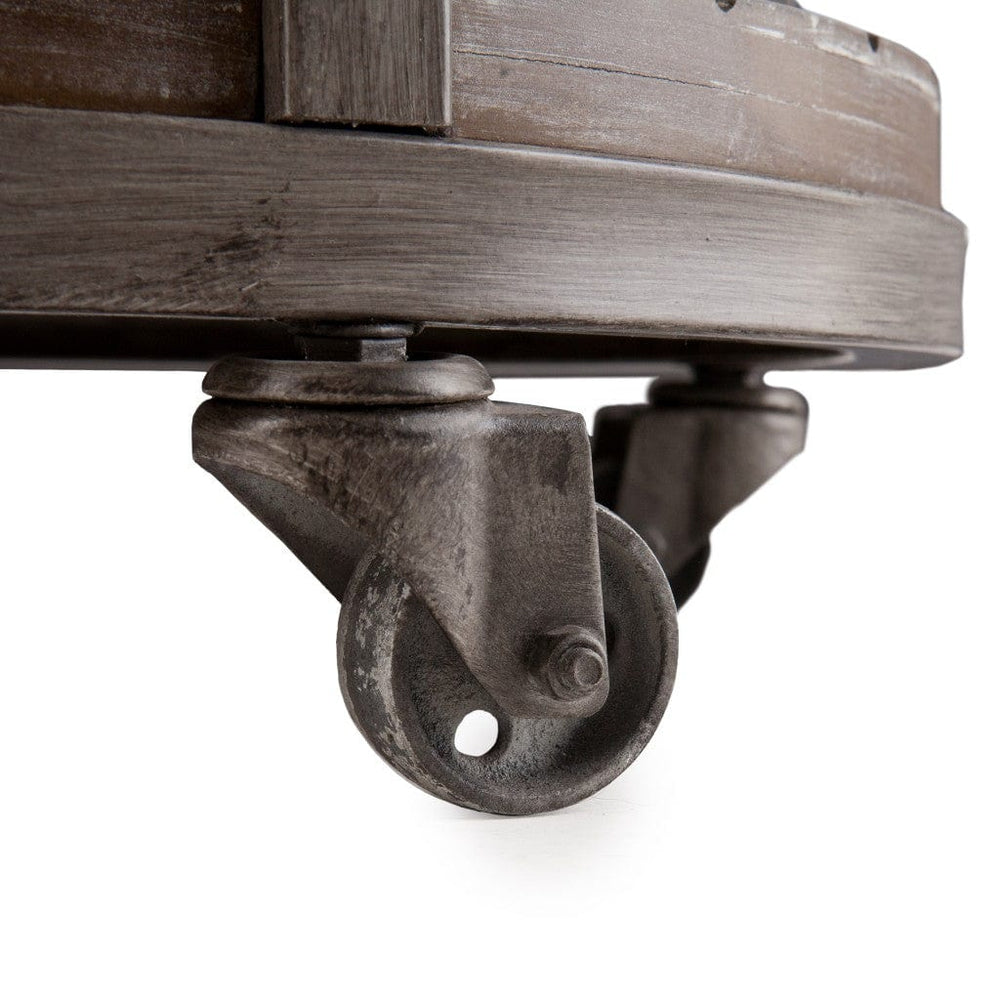 24" Brown Manufactured Wood And Iron Round End Table With Shelf - Homeroots