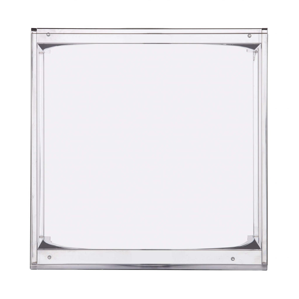 22" Chrome Glass And Iron Square End Table - Homeroots