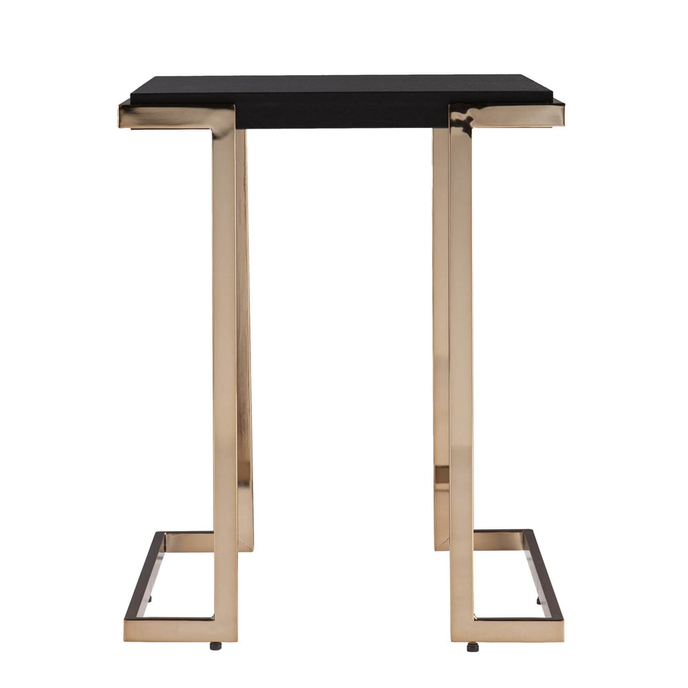 24" Black Geometric Metal Square End Table - Homeroots