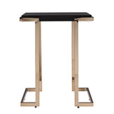 24" Black Geometric Metal Square End Table - Homeroots