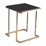 24" Black Geometric Metal Square End Table - Homeroots