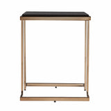 24" Black Geometric Metal Square End Table - Homeroots