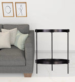 24" Black Manufactured Wood And Iron Round End Table With Shelf - Homeroots - Flyclothing LLC