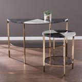 24" Black Manufactured Wood And Iron Round End Table With Two Shelves - Homeroots - Flyclothing LLC