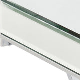 22" Silver And Clear Mirrored Glass Square End Table - Homeroots