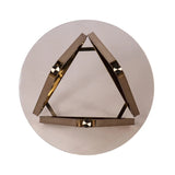 24" Champagne Glass And Iron Round End Table - Homeroots