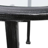 24" Black Glass And Iron Round End Table - Homeroots - Flyclothing LLC