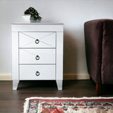 26" Silver End Table With Three Drawers - Homeroots